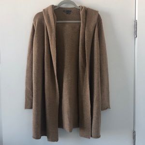 VINCE WOOL CARDIGAN WITH HOOD
